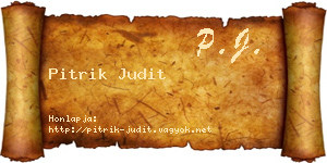 Pitrik Judit névjegykártya